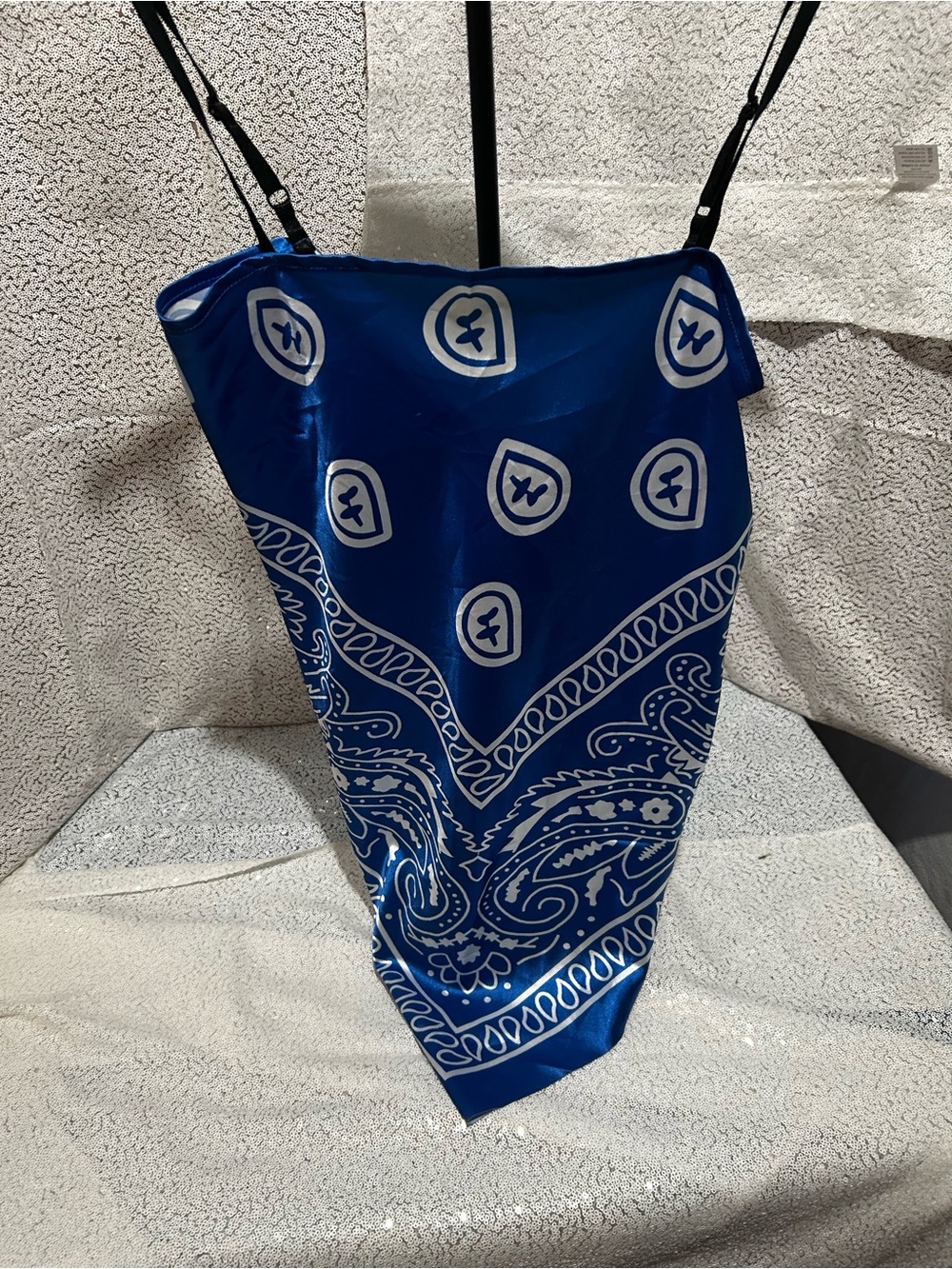 Blue Bandana-Print Women's Halter